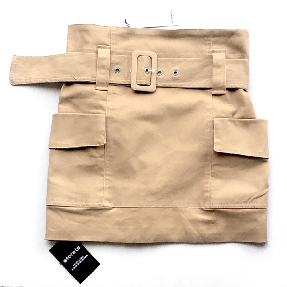 Storets Cora cargo mini skirt Beige Belted Skirt
